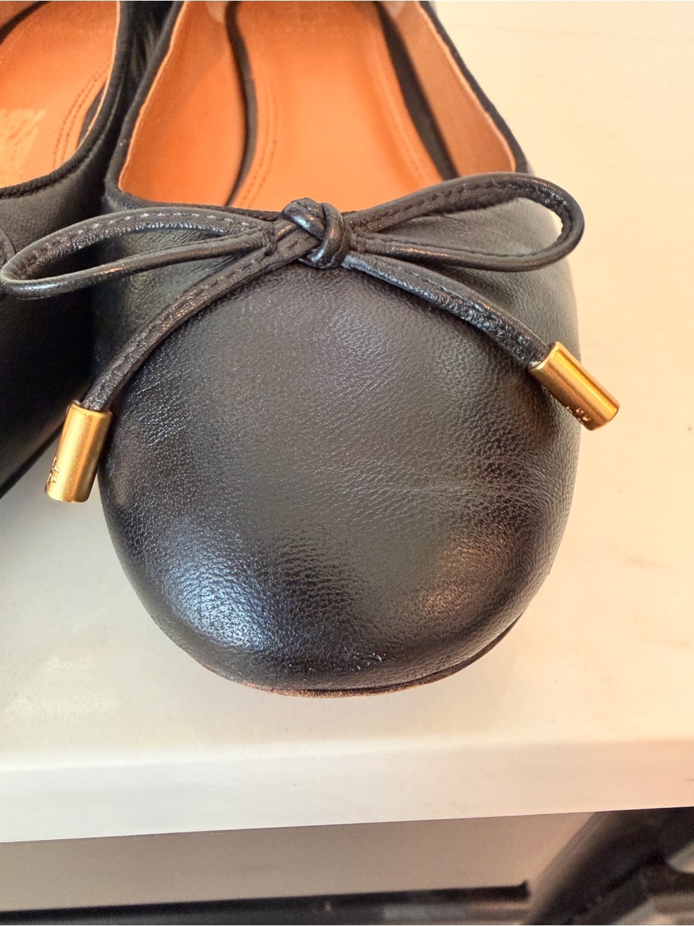 TORY BURCH BROOKE BOW 25MM BALLET IN PERFECT BLACK HEELS SIZE 7M - Picture 6 of 11
